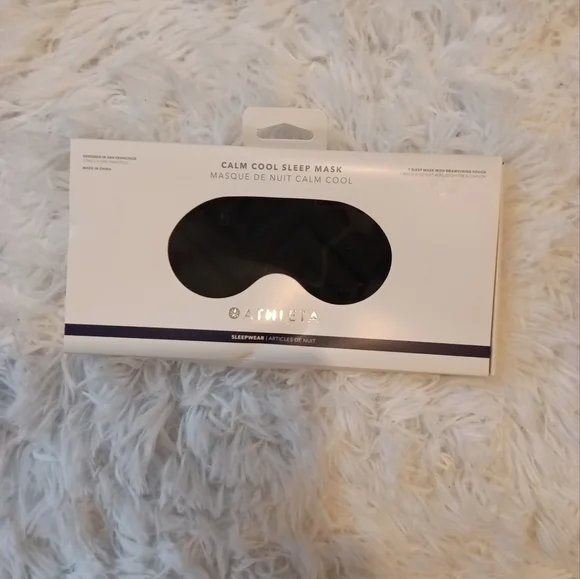 Black Quilted Sleep Mask with Drawstring Pouch - Picture 2 of 3